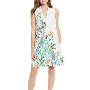 Tommy Bahama $135 Tambay Trellis Tropical Sleeveless Mini Shift Dress White